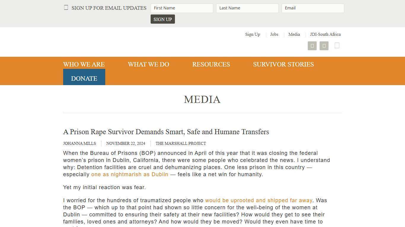 A Prison Rape Survivor Demands Smart, Safe and Humane Transfers – Just Detention International