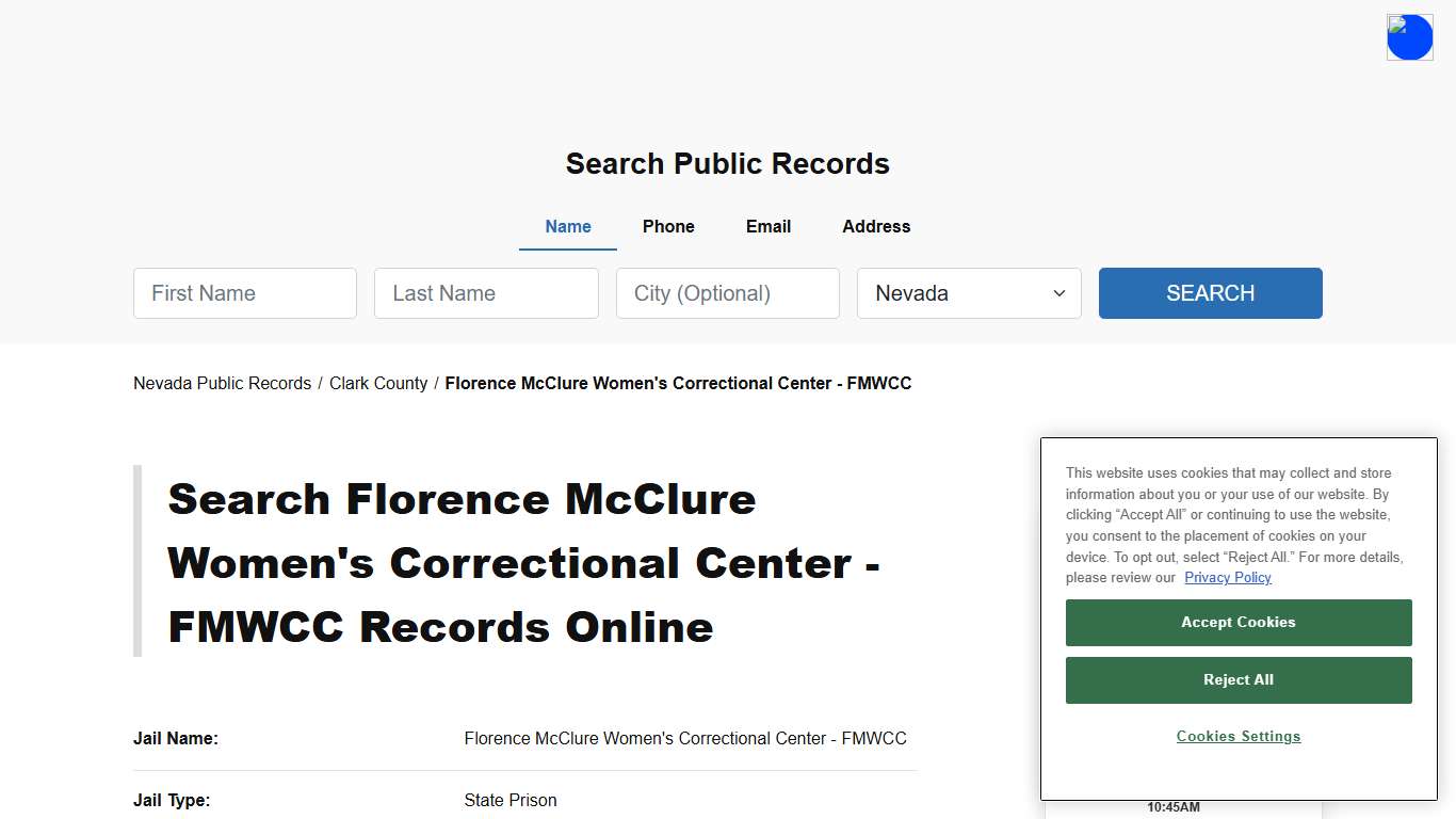 Florence McClure Women's Correctional Center - FMWCC - Clark - Nevada - TPI